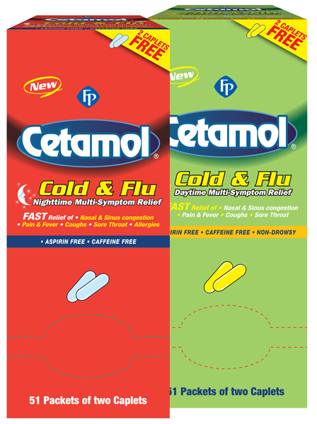 Cetamol Cold & Flu Multi-Symptom Daytime and Nighttime Relief